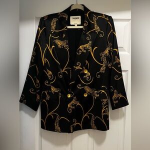 L'AGENCE luxury Blazer in Black and Gold